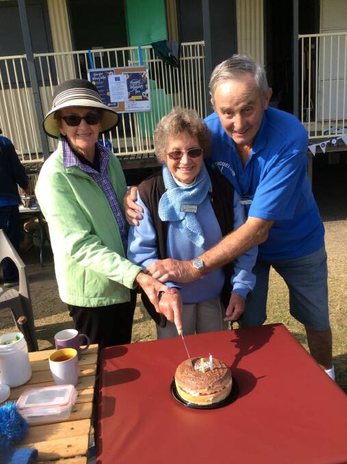 Happy Birthday: Another busy week for croquet players with a special morning tea and birthday cake for member Lorna Field. Lorna’s brother has been visiting from Perth and was happy to join in the celebrations.
