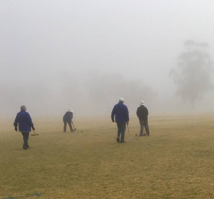 Misty Morning: As the picture shows, our members are very dedicated to paying our favoured sport. The pea souper fog took hours to lift.