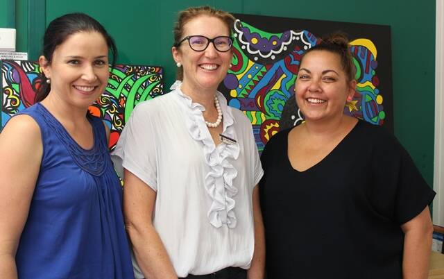 School counsellor Michelle Burkitt, HT Support Unit's Debra Slack-Smith with Tina Cooper from NSW Health.
