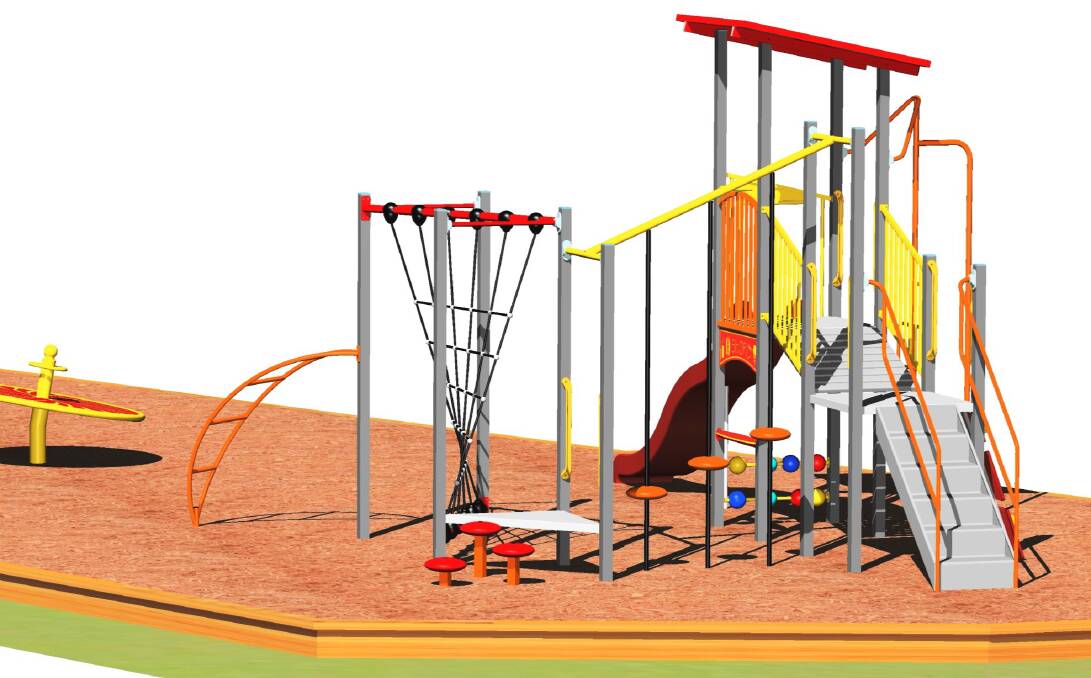 Part of the design for the new playground equipment to be installed at Hughie Wilson Park. 