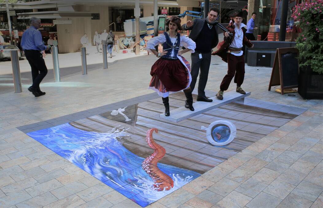 "Walk the plank" mural created for North Sydney Council.