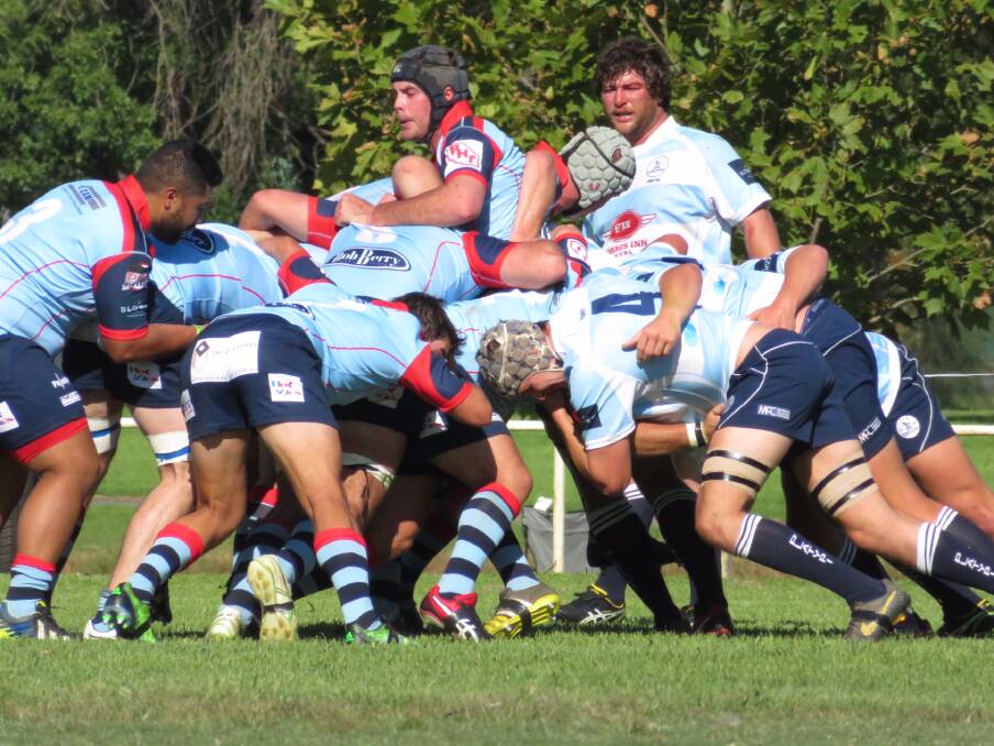 The Platypi dominated the scrum when they hosted Dubbo Kangaroos and won at South Circle Oval on Saturday. Photo courtesy Alison Uphill. 