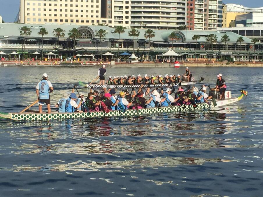 The Lachlan Dragons were part of a crew to paddle in Sydney last weekend. 