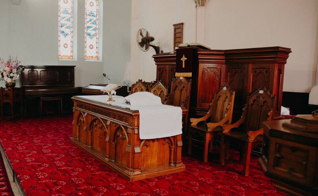 Care was taken to find good homes for many of the historic pieces from St Andrew's Presbyterian Church, now the pulpit is to find a new life with Scots College Sydney. Picture by Essjay Photography