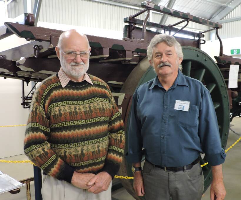 Secretary of the Taralga Historical Society Graham Lambert with Bob Roach at the Eugowra museum during a recent visit.