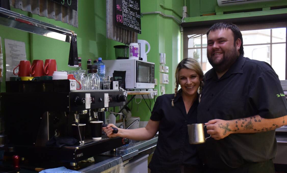 Forbes Country Bakehouse is one of the local businesses participating in the Free Cuppa program, pictured are Kristin Barnard and Grant Rea.