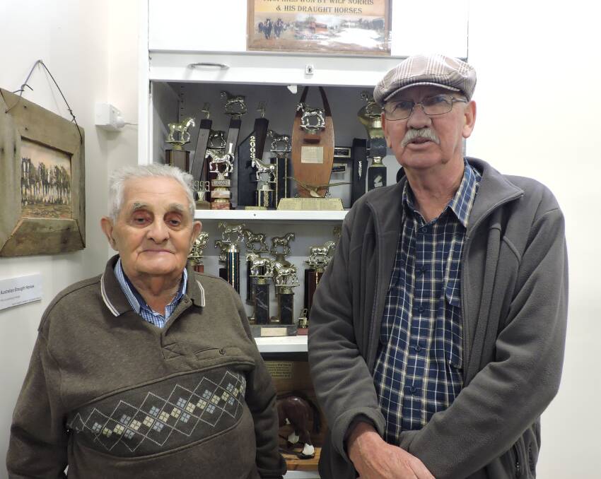President of the Taralga Historical Society Mick Chalker with Eugowra local Wilf Norris.