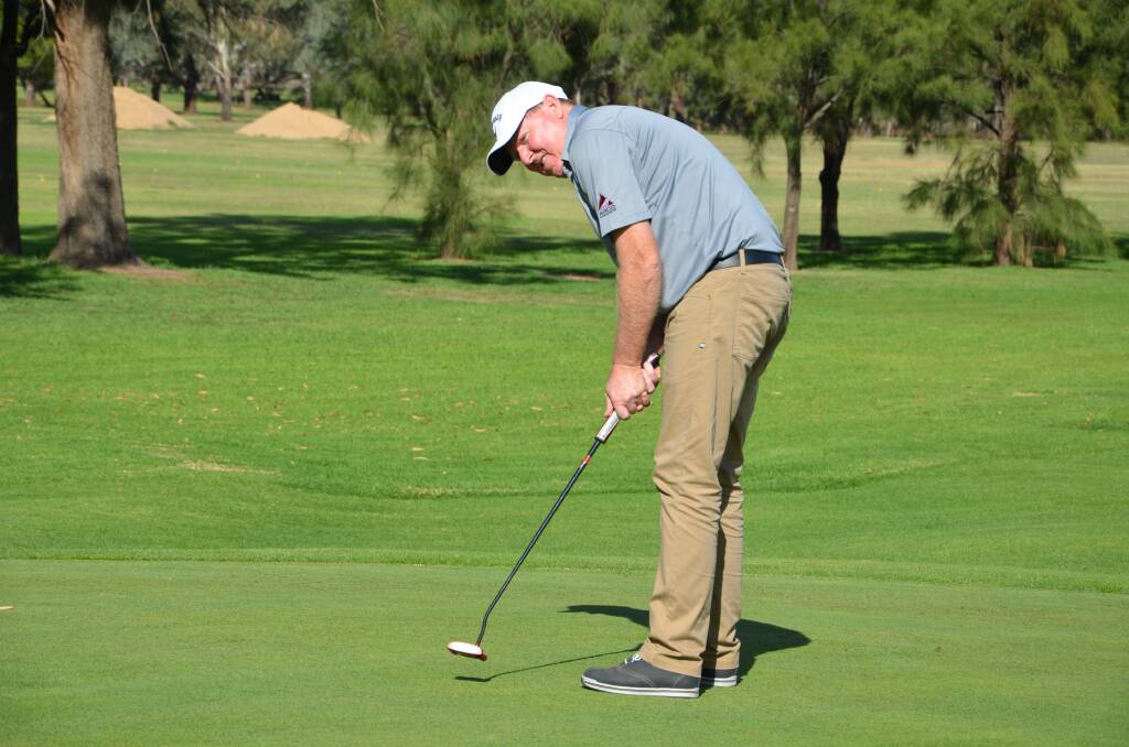 On Target: Peter Dawson with his eye on his putt. Saturday, August 12 is the Annual ‘Righties versus Lefties’ Day.