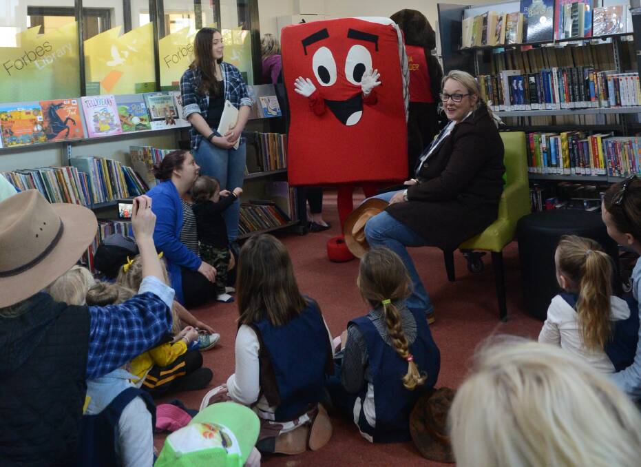 Book Bob made a special appearance at Forbes Library on Reading Down Town Day in 2016.
