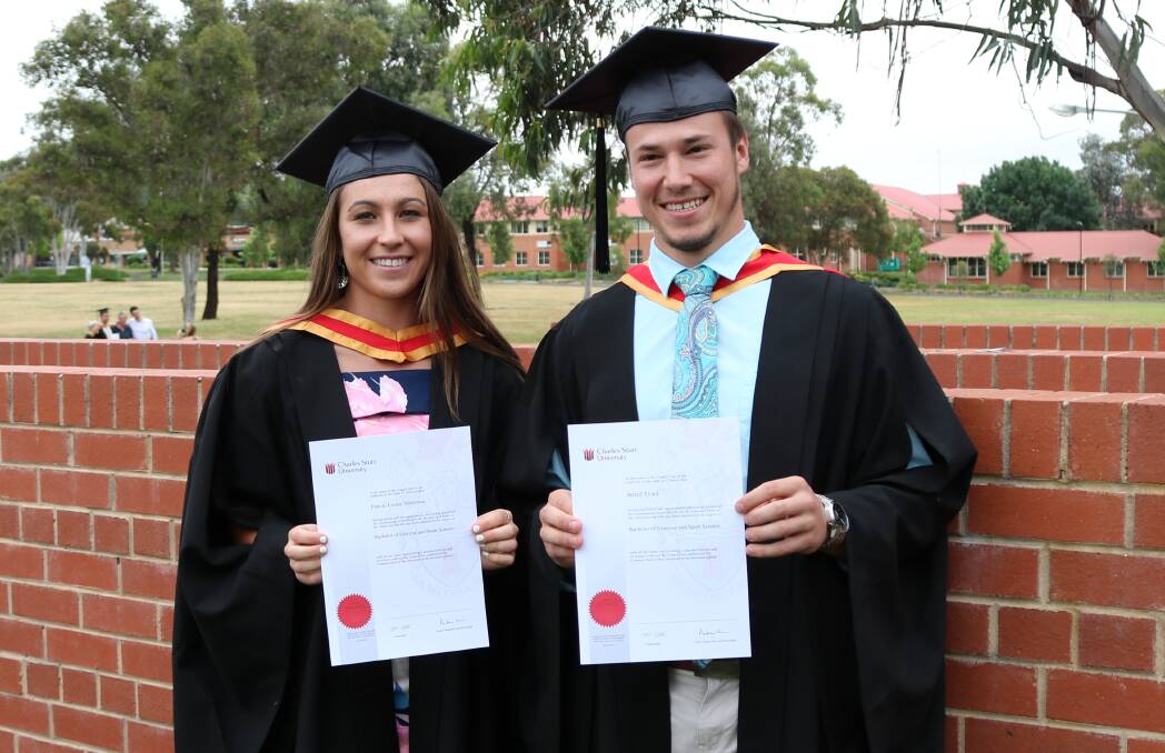 Forbes locals Darcie Morrison and Jarred Tyack have graduated from CSU Bathurst with Bachelor in Exercise and Sport Science degrees.