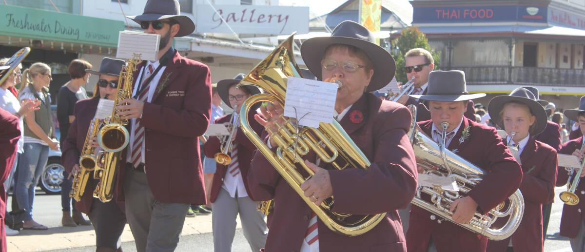 Forbes Town and District Band on Anzac Day.