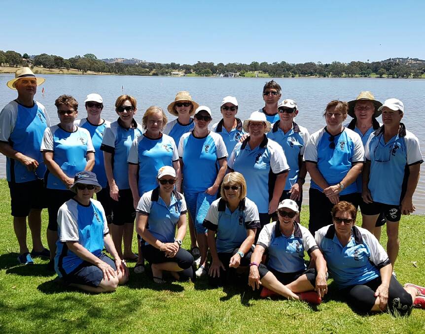 The Lachlan Dragons who made the annual trip to Wagga Wagga for this year's regatta on the weekend. 