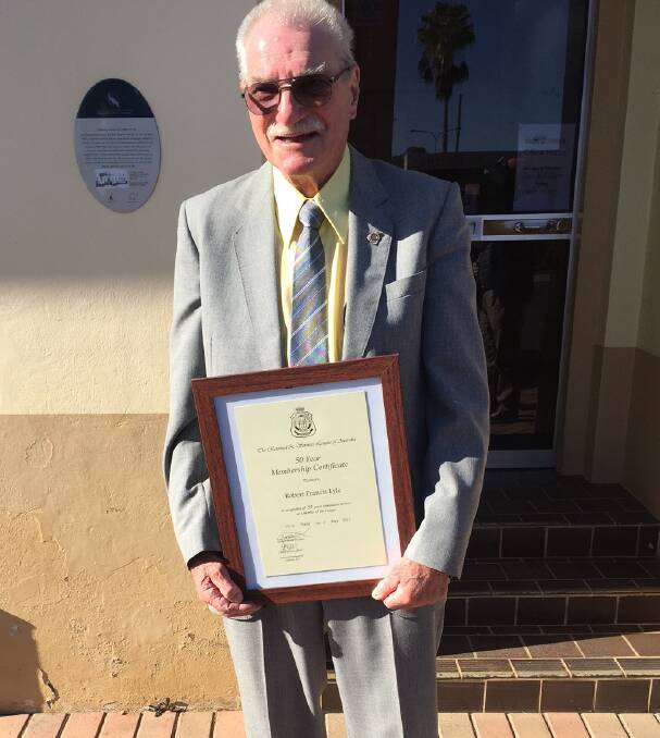 Forbes RSL Sub branch member Bob Lyle has been recognised for 50 years service to the RSL.