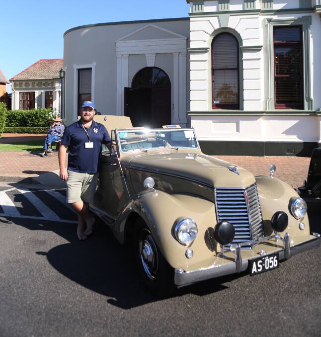 Chris Hills at the Armstrong Siddeley Concours' de Elegance outside Town Hall last Saturday morning. 