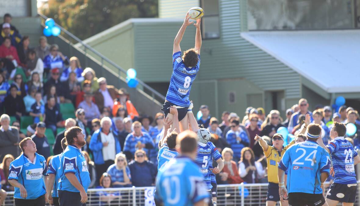 HIGH HOPES: Blayney Rams coach Brock Syphers secures a lineout in last season's grand final win over Canowindra Pythons. Syphers is hoping for a similar result in Saturday's decider against Cootamundra Tricolours. Photo: FACEBOOK