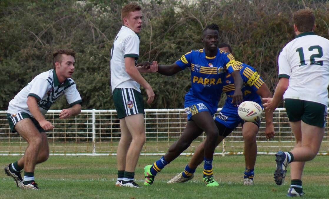 BACK TO THE BUSH: Former Orange CYMS and Western Rams gun Moung Dut in the  Eels colours at Blayney on Saturday. Photo: MARGARET POND