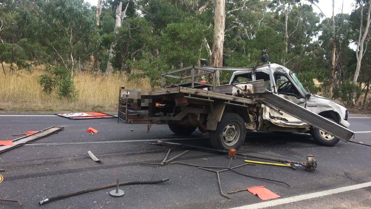 HORROR CRASH: A 27-year-old Beaufort man died of critical injuries after his ute and a truck collided. 