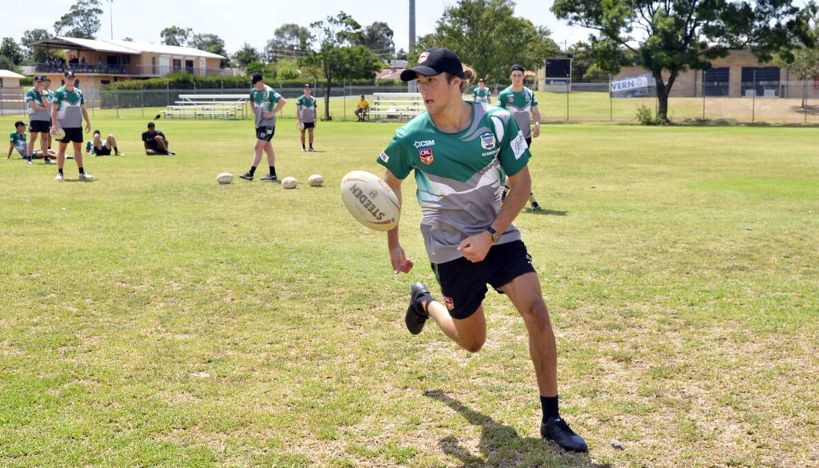 TRAINING HARD: Dubbo's Bayden Searle was one of the Western Rams under-18s to be put through their paces on Sunday. Photo: BELINDA SOOLE