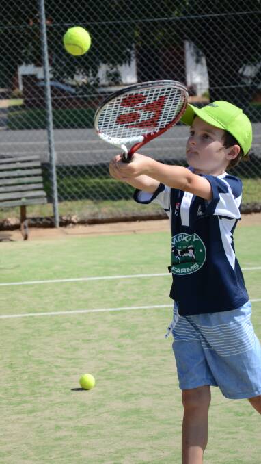 BRILLIANT BACKHAND: The beginners clinic focused on learning basic tennis strokes and having loads of fun.