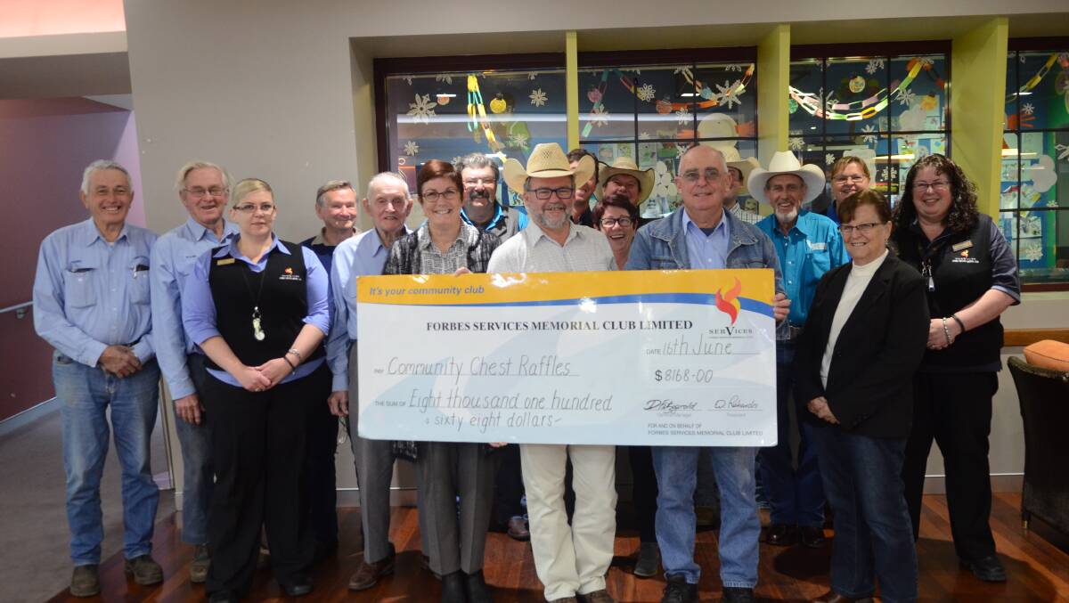 CHEQUE IT OUT: Forbes and Community Men's Shed, Forbes Eisteddfod and Forbes Rodeo Inc share in over $8000 to help their local organisations thanks to FSMC Community Chest Charity Raffle program.