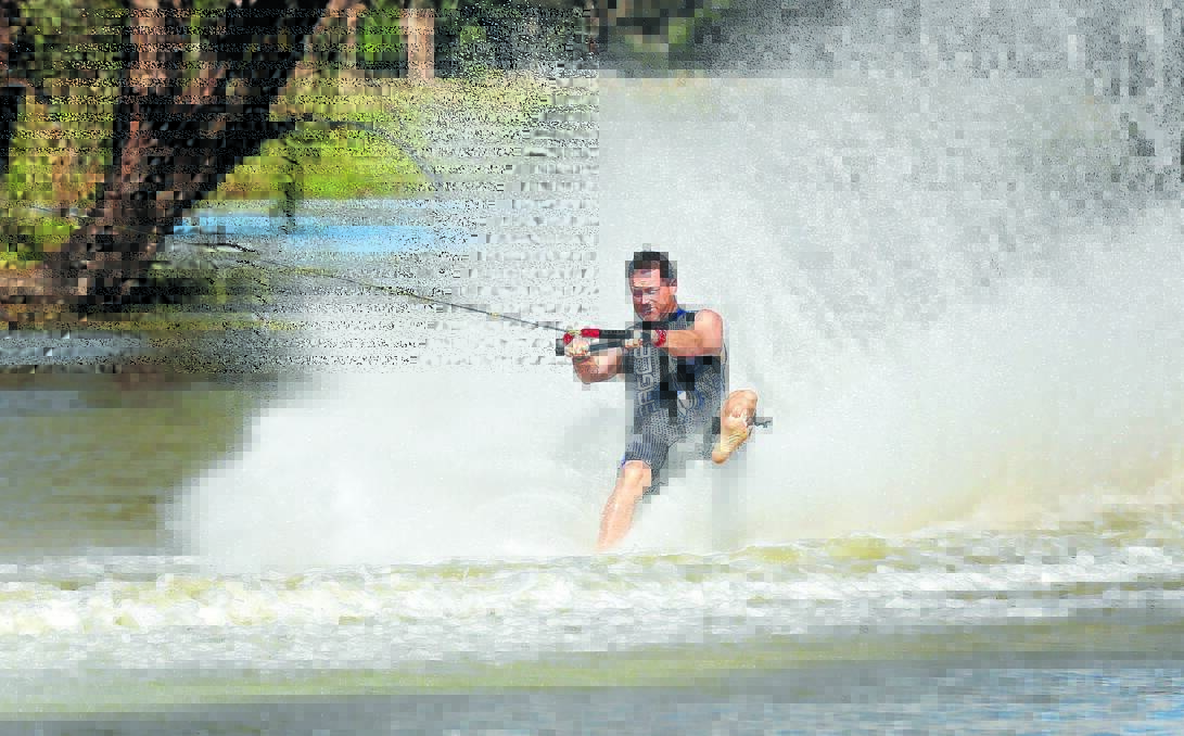 Jim Cronin is one of eight Forbes barefoot waterskiiers competing in February. Photo by Anita Redfern.