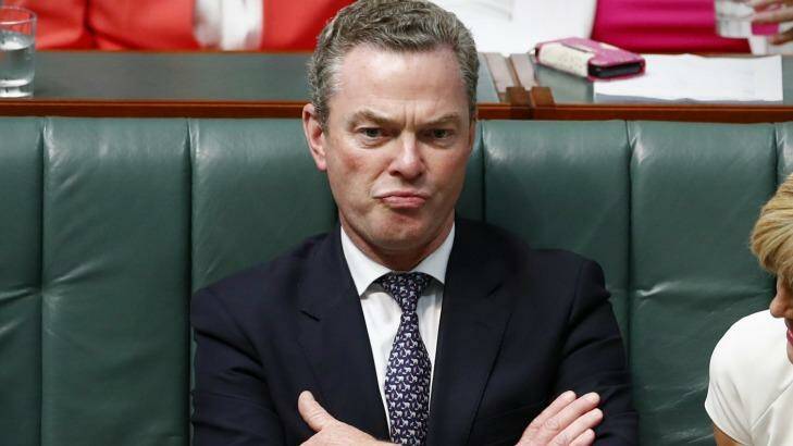 Christopher Pyne says every aspect of Tony Abbott's critique was wrong. Photo: Alex Ellinghausen