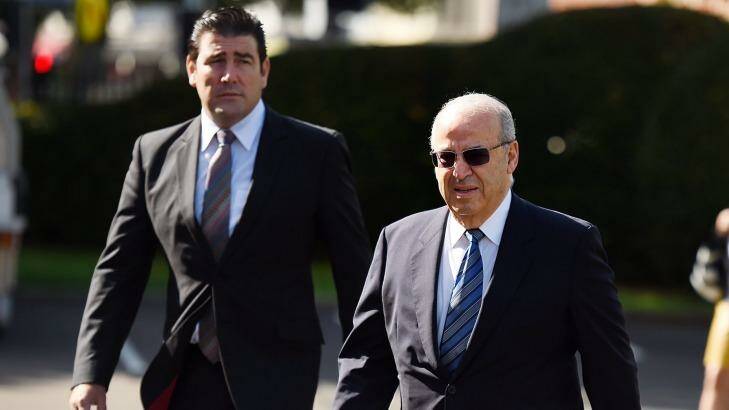 Former Labor minister Eddie Obeid (right) arrives at The Supreme Court in Darlinghurst on Wednesday.  Photo: Kate Geraghty