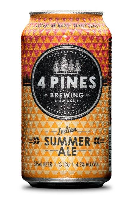 4 Pines, Indian Summer Pale Ale, 4.2% ABV Photo: Supplied