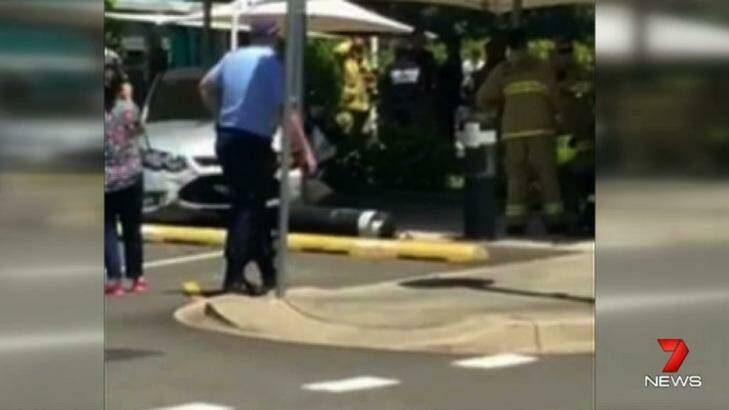 Paramedics treated the man at the scene before taking him by ambulance to Royal North Shore Hospital for observation. Photo: Seven News
