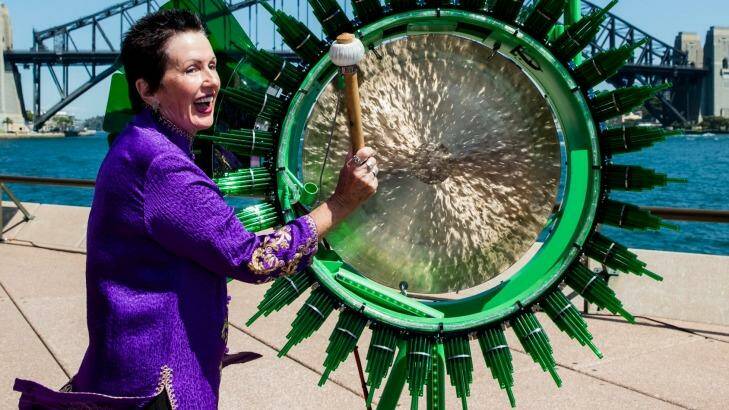 Lord mayor Clover Moore beats the drum for Sydney's Chinese New Year festivities.   Photo: Edwina Pickles