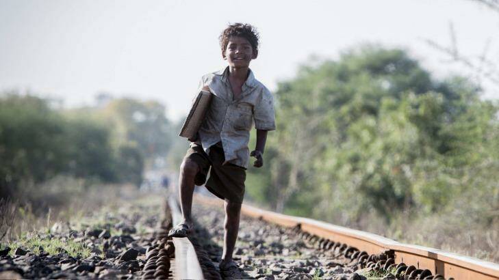Sunny Pawar as the little boy lost in India before he was adopted in Australia.  Photo: Mark Rogers