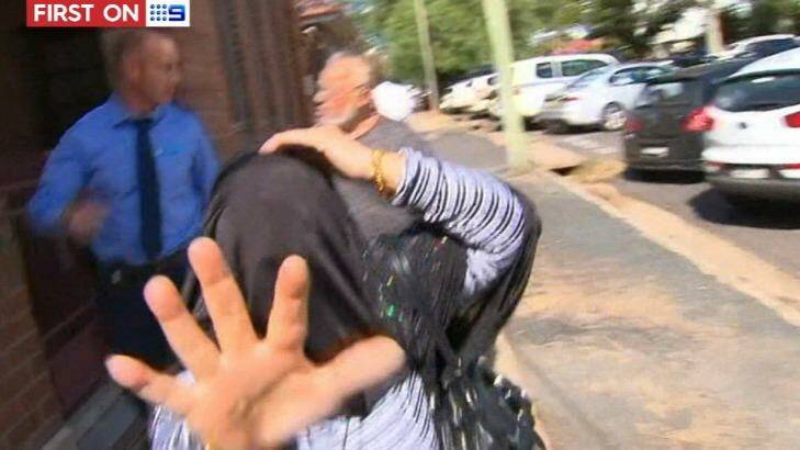 Haisem Zahab's wife lashed out at a television camera after his appearance in Young Local Court on Tuesday. Photo: Nine News