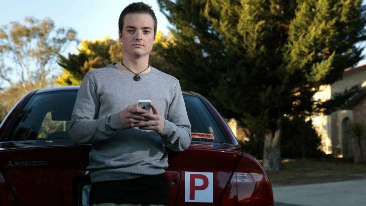 P-plate driver Sam Jeacle says he and his friends view drink driving as 'inexcusable', but says there is a different view of texting while driving. Photo: Jeffrey Chan