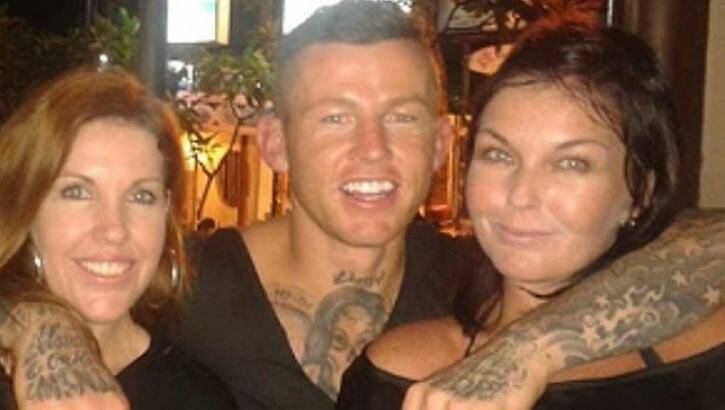 From left, Mercedes Corby, Todd Carney and Schapelle Corby in Bali. Photo: Supplied