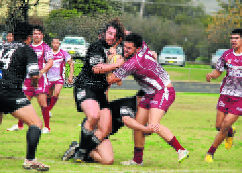 Forbes Magpies captain/coach Zac Merrit confronts a Wellington player during the close match on Sunday. Photo: Wellington Times. 