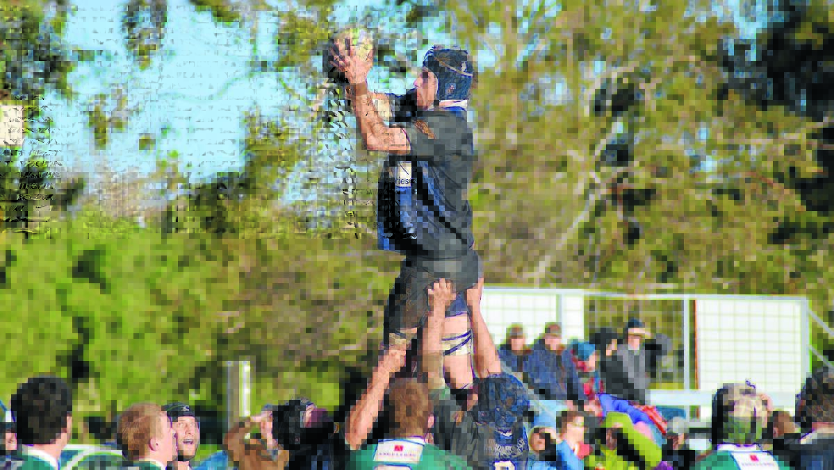 LOFTY ASPIRATIONS: Platypi forward ­Andrew Hubbard wins a line-out against Orange Emus in the 2013 Blowes Clothing Cup season.