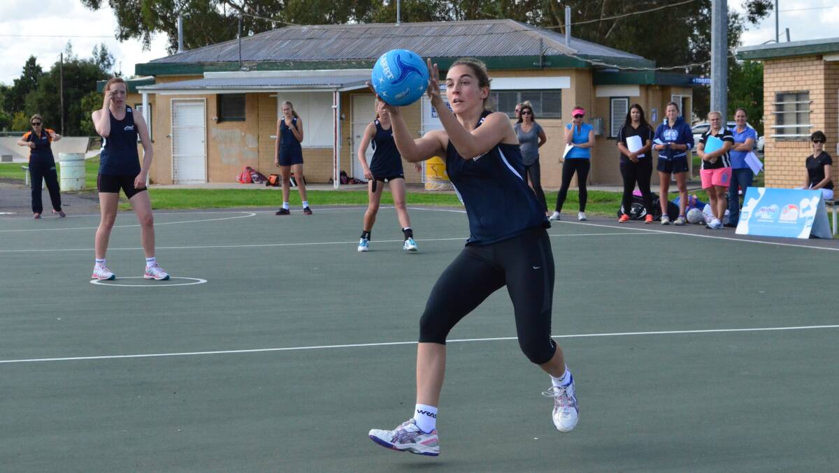 Central Western Region’s Academy of Sport netball squad at training last weekend. 