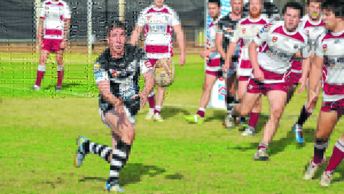Tim Holman, pictured playing for the Cowra Magpies earlier this year against Blayney. Photo. Peter Guthrie, Cowra Guardian.
