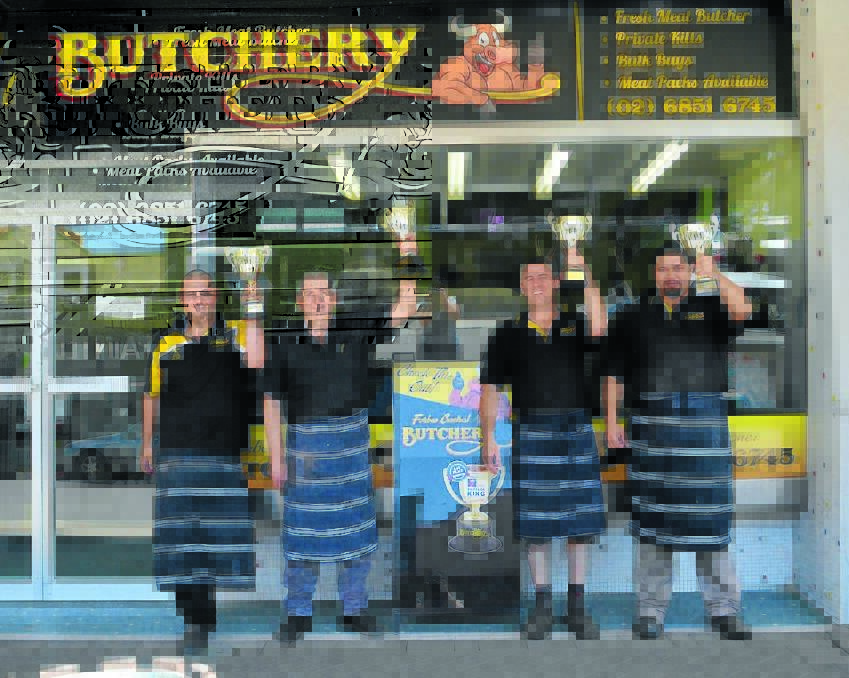Luke Byrnes, Tony Yeo, Shannon Bermingham and Zachariah Marr-Heta are the team at Forbes Central Butchery, now open in Rankin Street. 
