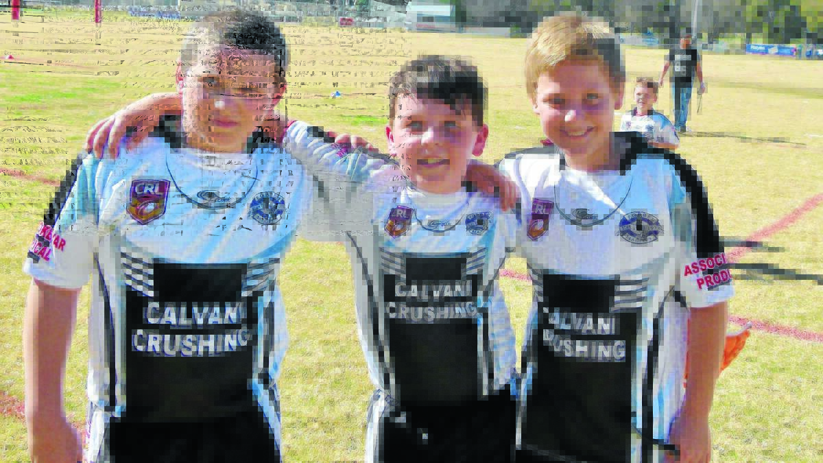 Forbes Magpies under 10s players (l-r) Hayden Morrison, Joe Morrison and Tallis Hurford narrowly lost their final last Saturday, but the Magpies have three teams competing for grand final positions this Saturday.