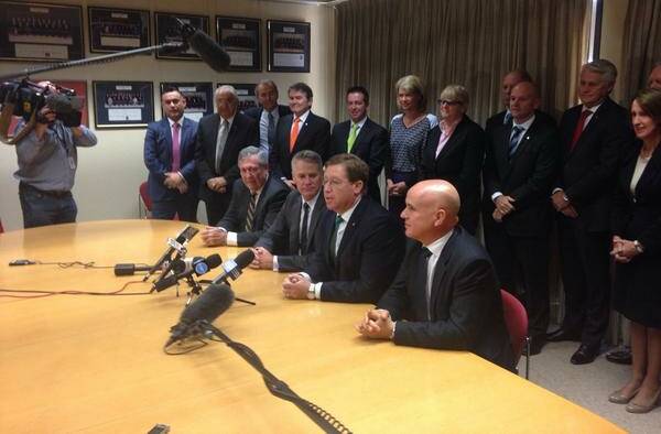 Sean Nicholls tweeted this picture as Troy Grant is announced the new Deputy Premier of NSW. 