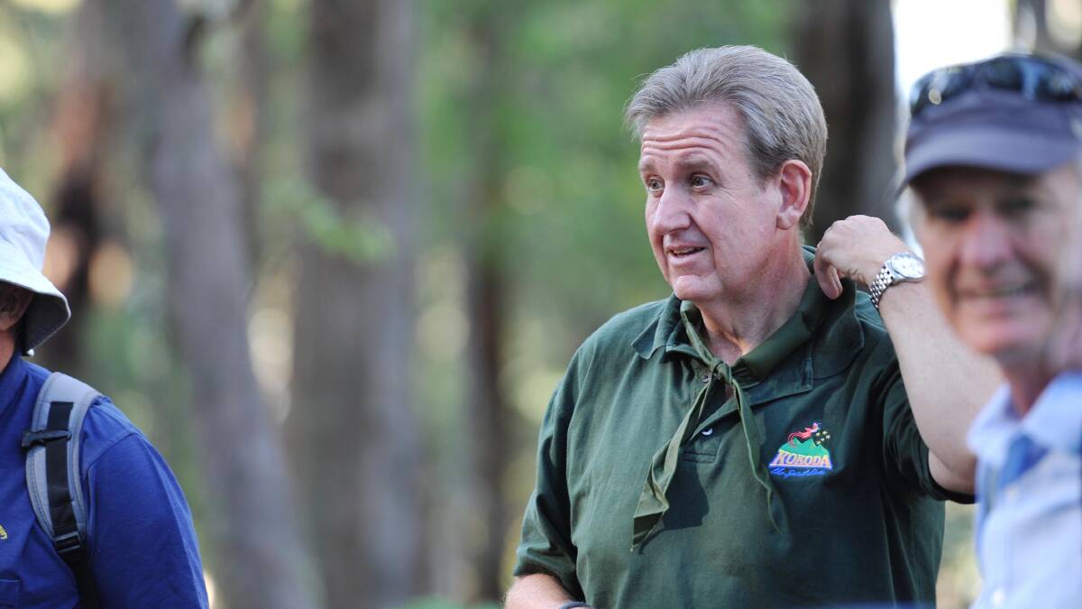 Barry O'Farrell participating in Tumbatrek near Tumbarumba in 2014. picture: Alastair Brook/The Daily Advertiser