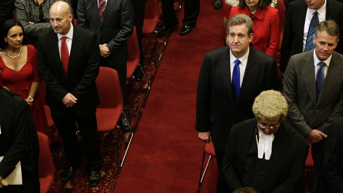Barry O'Farrell at the ceremonial opening of the 55th NSW Parliament, the day he was sworn in as the state's premier.