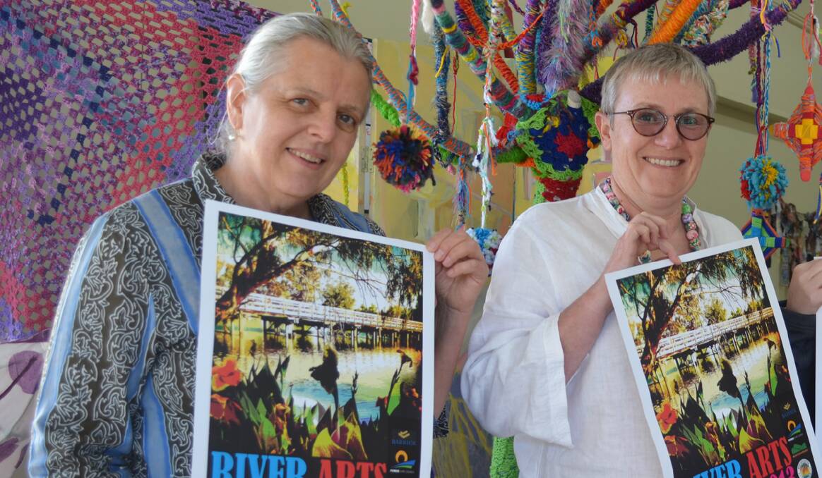 River Arts Festival founder and current president Merrill Findlay, who is stepping down from the role, with current treasurer Margot Jolly. 1013ravolunteers(4)