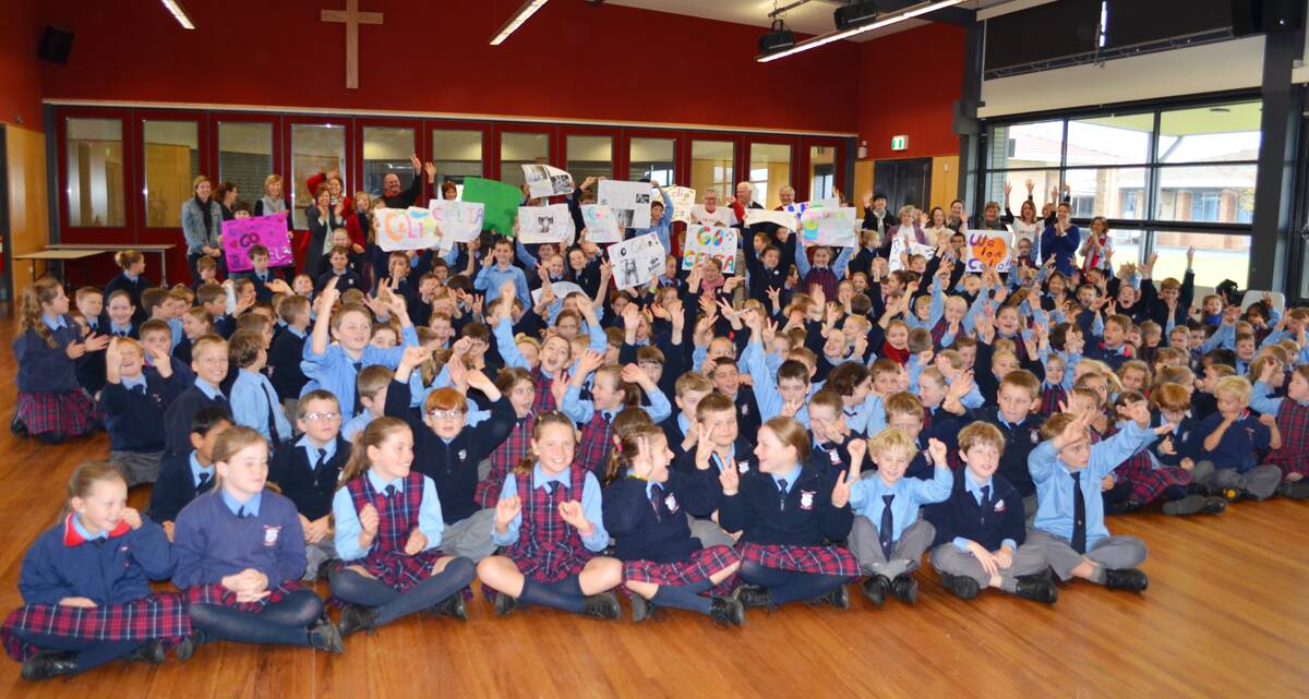 Students and staff from St Laurence's Parish Primary got behind Celia this week.