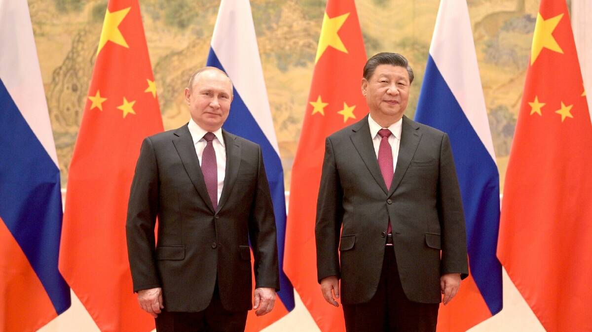 Russia and China have deepened ties, with Beijing remaining silent over the Ukraine invasion. Picture: Getty