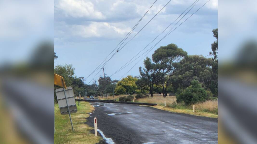 Fallen powerlines near Werribee as Powercor warn "If you see a fallen powerline, stay more than 10 metres away from them and report them to us immediately on 13 24 12". Picture supplied