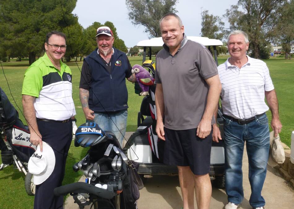 John Zannes, Rob Webb, Dave Rhodes and Pete Tisdell ready to play on Saturday. John and Dave were the eventual winners.