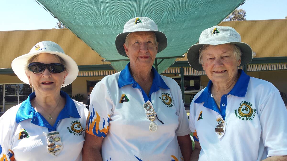 Ladies Bowling: JudyGirot, JanWaugh and Carmel Murray playing in the major singles.