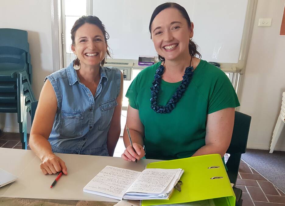 Looking Ahead: Regional Landcare Facilitator, Tamara Harris and Marg Applebee, Central West Lachlan Landcare Coordinator reviewing the Regional Landcare Project funded under NLP1.